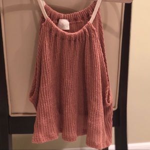 Really cozy and cute nude crop top